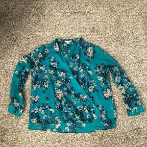 Maurices floral wrap blouse